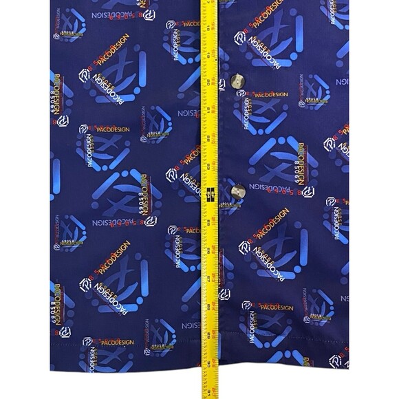 PACO Mens Shirt Medium Button Up Short Sleeve Blue Classic Styling Design - Picture 7 of 9